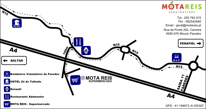 Mapa de localização - Mota Reis Supermercado